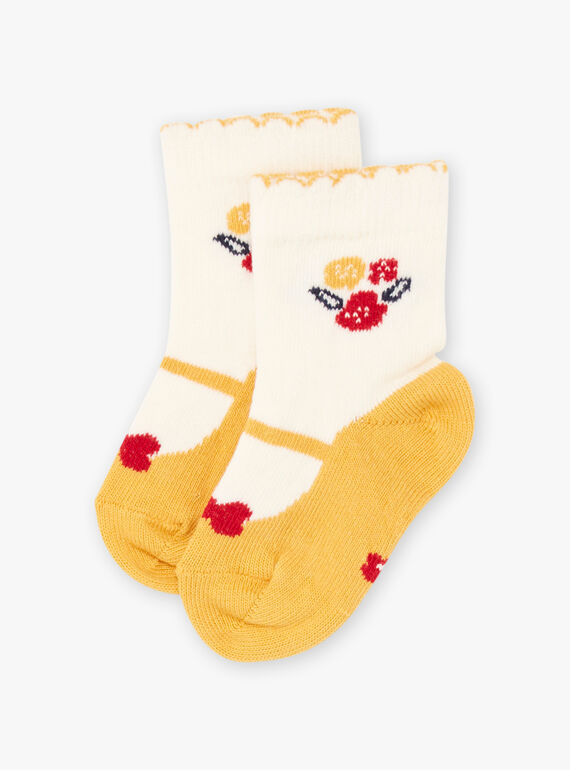 Chaussettes motif babies et fleurs bébé fille BAELAYA / 21H4BF51SOQ001