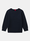 Pull bleu marine avec patch et manches longuesGarçon NOSSAGE / 25H3PGP1PUL705