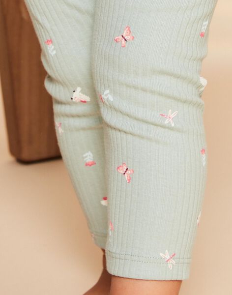 Legging vert tendre à papillon FAISTEL / 23E1BFD1CAL612