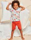 Pyjama écru et rouge à imprimé savane FLODRAGE / 23E5PG35PYJ001
