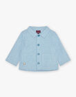 Gilet à rayures bleu azur et blanc FAESCAR / 23E1BGI1GILC218
