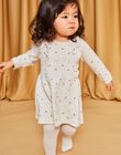 Robe en tricot à jacquard petits pois écru DAROXANE / 22H1BFY1ROB006