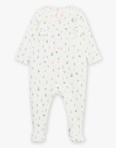 Grenouillère écrue à imprimé fleurs FEBLUE / 23E5BF36GRE001