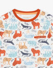 Pyjama écru et rouge à imprimé savane FLODRAGE / 23E5PG35PYJ001