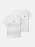 Lot de 2 t-shirts à rayures ou blanc uni Garçon  NUIRIBAGE / 25H5PGC1HLI001