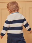 Pull bleu et blanc à imprimé à rayures LADAEL / 24H1BGJ1PUL001