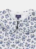 Blouse blanche imprimé fleuri à col claudine Fille NUBOULETTE / 25H2PFQ1CHE009