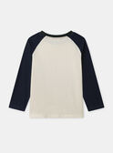 T-shirt écru à sequins et manches longues Garçon NAEHARAGE / 25H3PG31TML114