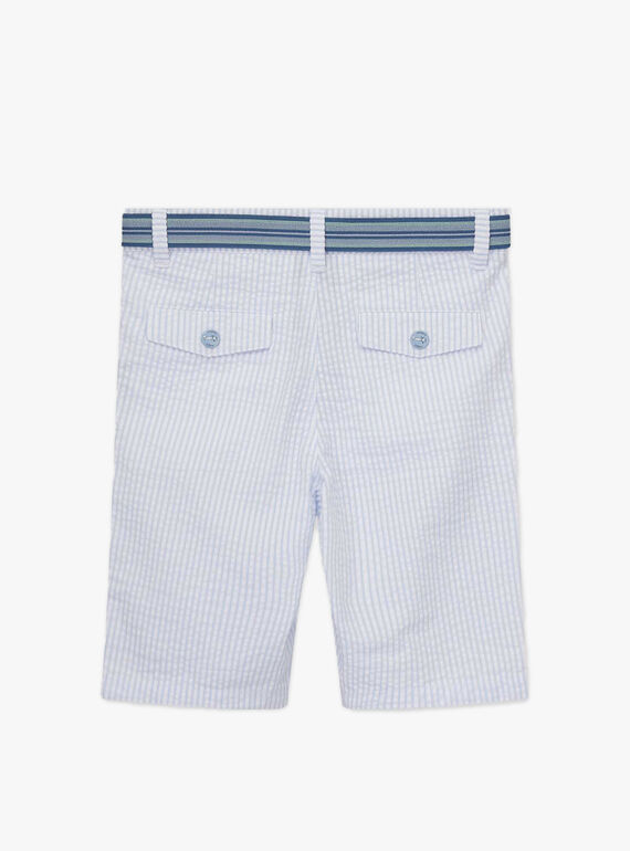Bermuda à rayures bleues et blanches enfant garçon TIBERMAGE / 20E3PGJ3BER020
