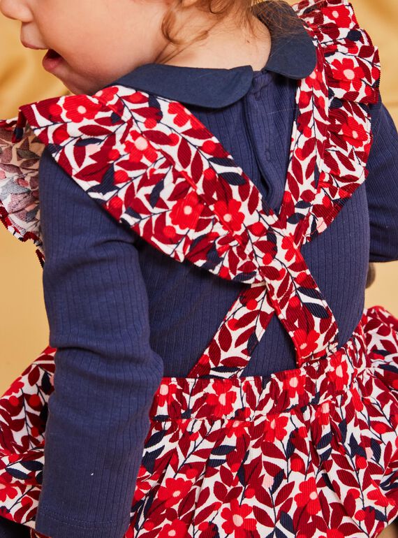Robe chasuble en velours à imprimé fleuri DAOLIVE / 22H1BFX1CHS001