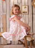 Robe blanche brodée imprimé palmiers enfant fille ZYPANETTE / 21E2PFU2ROB000