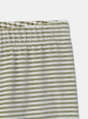 Pyjama écru et vert kaki en velours imprimé chien Garçon NUISPIAGE / 25H5PGB3PYJ005