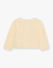 Cardigan en tricot ajouré et torsadé jaune pastel FABONNY / 23E1BF81CAR114
