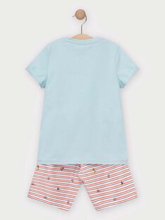 Pyjama short bleu et rouge imprimé enfant garçon TEALIAGE / 20E5PGE1PYJC219