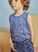 Débardeur bleu motif fantaisie requins enfant garçon CYDEBAGE1 / 22E3PGT1DEBC240