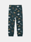 Pyjama vert foncé imprimé dinosaures Garçon NUIAVIAGE / 25H5PGB1PYJ001