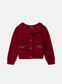 Cardigan rouge avec patch pommes et col volant Bébé Fille NAGISELLE / 25H1BFM2CAR050