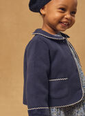 Cardigan bleu foncé à col claudine Bébé Fille NAJUNE / 25H1BFQ1CAR070