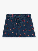 Jupe en jean à motifs brodés enfant fille CAJETTE / 22E2PF71JUPP274