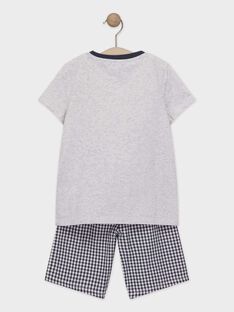 Pyjama short gris imprimé voiture enfant garçon TEVOYAGE / 20E5PGE4PYJJ920