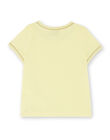 T-shirt jaune pale manches courtes et col rond enfant fille ZLINETTE 3 / 21E2PFK3TMC106