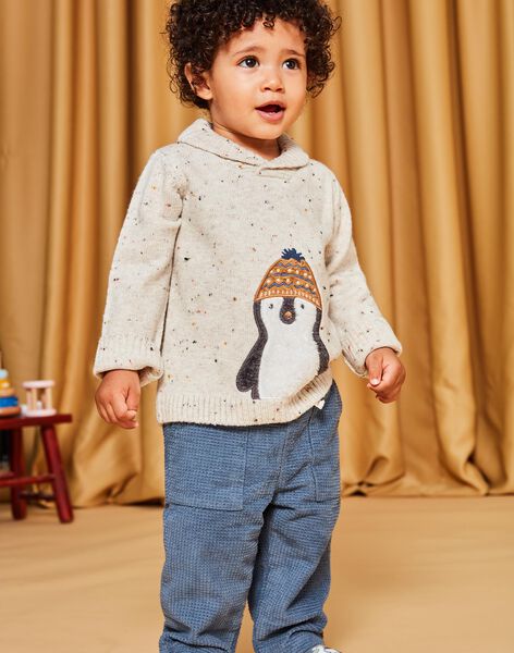 Pull beige en tricot fantaisie chiné DASALOUIS / 22H1BGY1PULA010
