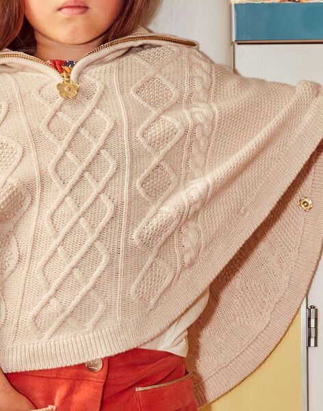 Poncho écru en maille torsadée DOPOCHETTE / 22H2PFF1PONA011