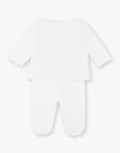 Ensemble veste croisée et pantalon en tubique blanc bébé mixte ZOLOIS / 21E0NMG2ENS000