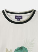 T-shirt écru à imprimé dinosaure manches longues Garçon NIFERAGE / 25H3PGL2TML005