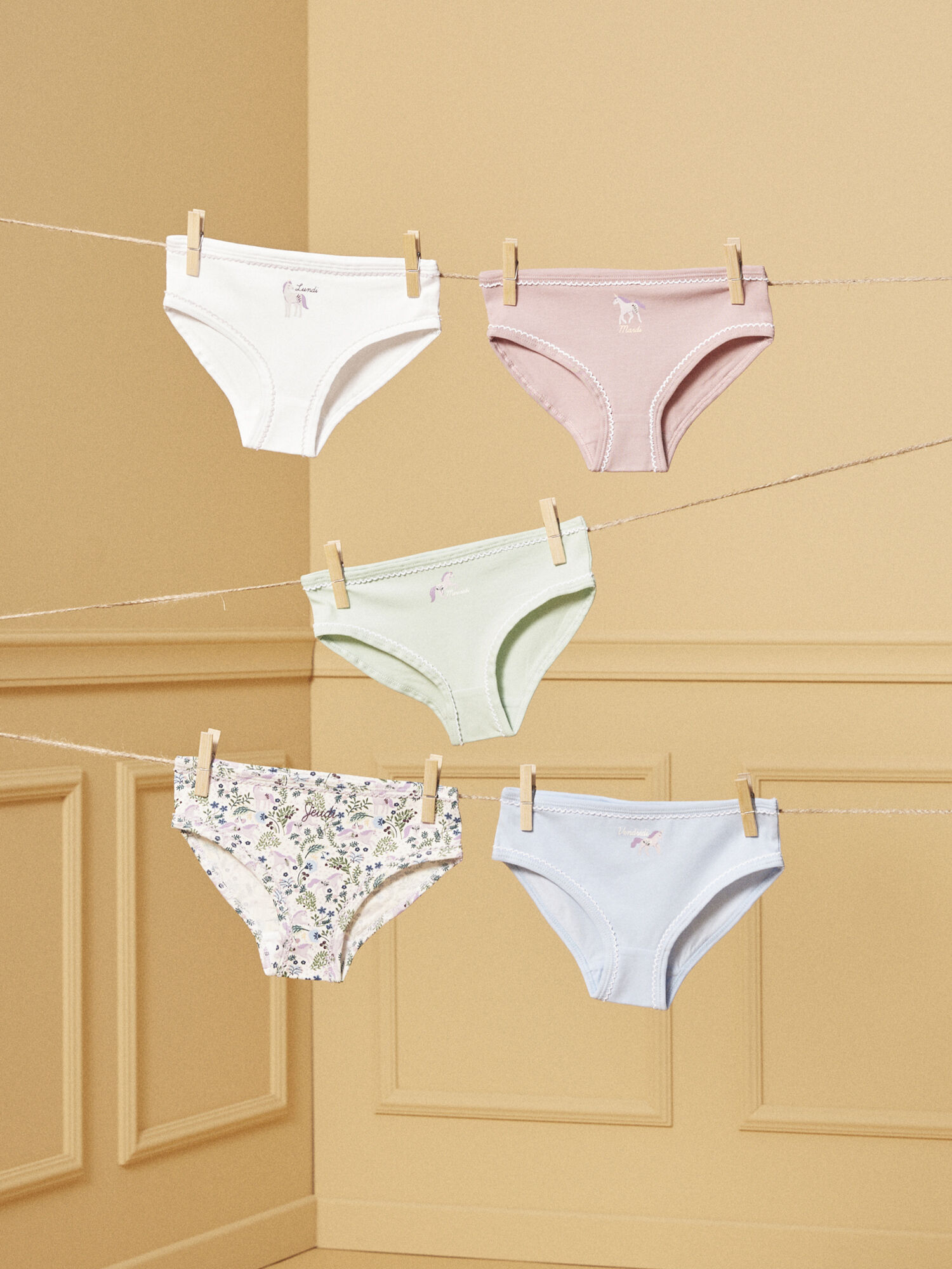 Lot de 5 culottes Fille Sergent Major