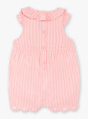 Combinaison courte rose à rayures bébé fille ZAPRUNE / 21E1BFT1CBLD305