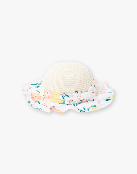 Chapeau En Paille Bi Matiere Imprimes Citrons Et Fleurs Bebe Fille Zest Club Bebe Sergentmajor