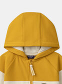 Sweat à capuche zippé jaune Garçon NAEPODAGE / 25H3PG32JGHB106