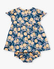 Robe et culotte bleu-vert en satin à fruits FAPAULINE / 23E1BFO1ROB608