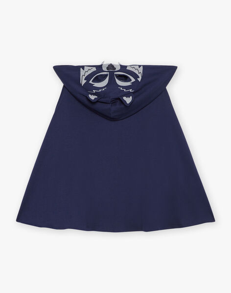 Pyjama deux pièces bleu foncé en coton avec cape tête de loup FLORIAGE2 / 23E5PG41PYT705