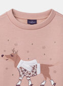 Sweat rose doublé polaire LOISWETTE / 24H2PFU1SWEK007