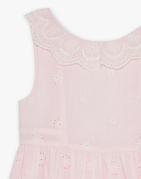 Robe rose à broderies fleuries FREROSETTE / 23E2PFI2ROBD320