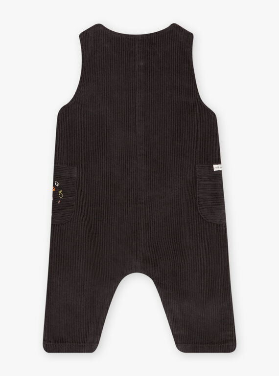 Salopette en velours gris anthracite DALOUIS / 22H1BGR1SAL941