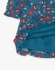 Robe bleu canard à imprimé fleuri DAMAURINE / 22H1BFU1ROB714
