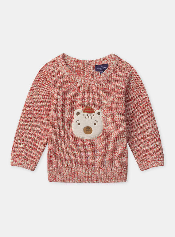 Pull rouge chiné ourson Bébé Garçon NADAN / 25H1BGK1PULF520