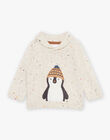 Pull beige en tricot fantaisie chiné DASALOUIS / 22H1BGY1PULA010