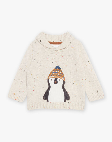 Pull beige en tricot fantaisie chiné DASALOUIS / 22H1BGY1PULA010