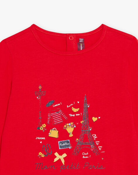 T-shirt rouge à motifs Paris DIFLORETTE / 22H2PFE3TML050