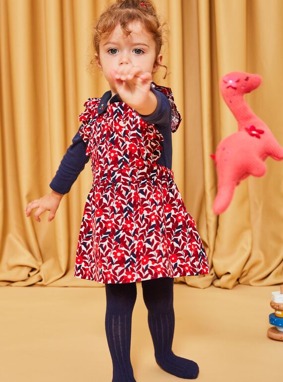 Robe chasuble en velours à imprimé fleuri DAOLIVE / 22H1BFX1CHS001
