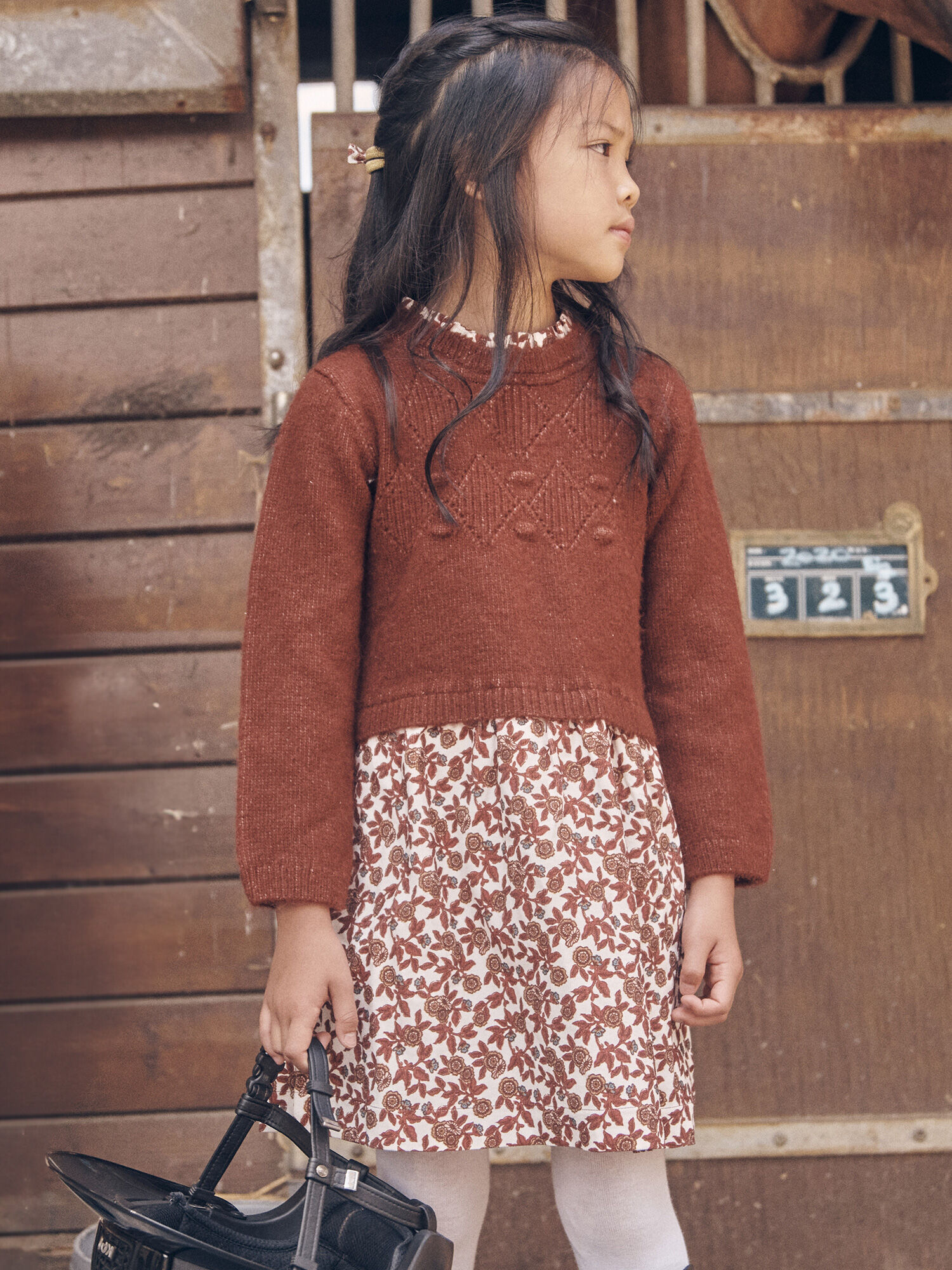 Robe marron effet 2 en 1 Fille Sergent Major