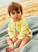 Cardigan animation pois et nud jaune pastel bébé fille CASABINE / 22E1BFN1CARB115