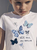 T-shirt écru à motifs papillons LEPAPYETTE / 24H2PFJ1TMC001