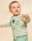 T-shirt vanille à rayures et légumes FACLEM / 23E1BGB1TML611