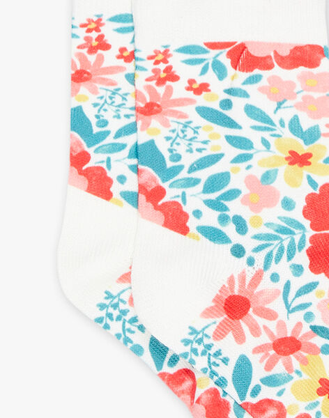 Chaussettes écrues à fleurs FECHOETTE / 23E4PFB1SOQ001