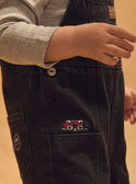 Salopette en jean noir à broderie raton laveur Bébé Garçon NAILYES / 25H1BGP5SALK004